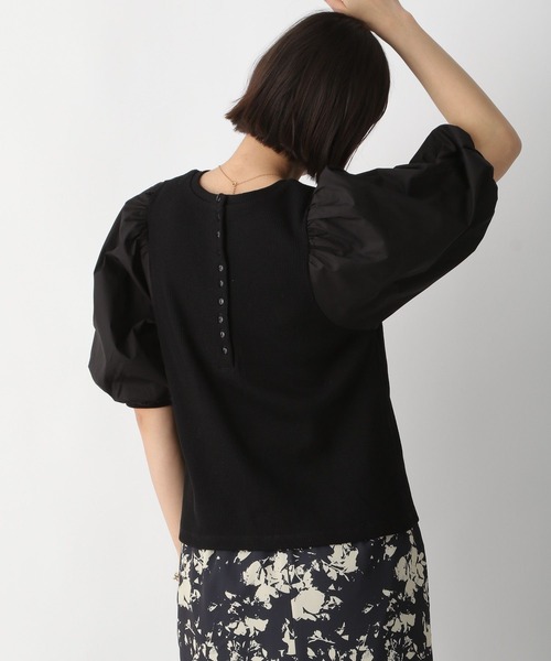 A part by(アパートバイ)の「ドッキングパフプルオーバー_6分袖 276087(Tシャツ/カットソー・レディース・ブラック/オフホワイト/ブラック系その他2・FREE)」の11枚目の写真
