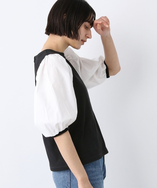 A part by(アパートバイ)の「ドッキングパフプルオーバー_6分袖 276087(Tシャツ/カットソー・レディース・ブラック/オフホワイト/ブラック系その他2・FREE)」の15枚目の写真