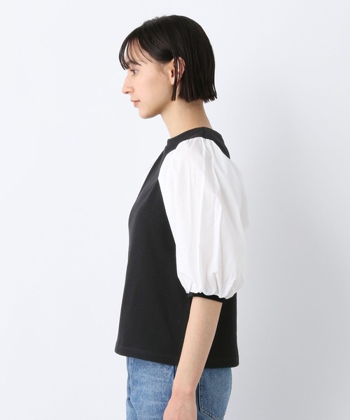 A part by(アパートバイ)の「ドッキングパフプルオーバー_6分袖 276087(Tシャツ/カットソー・レディース・ブラック/オフホワイト/ブラック系その他2・FREE)」の22枚目の写真