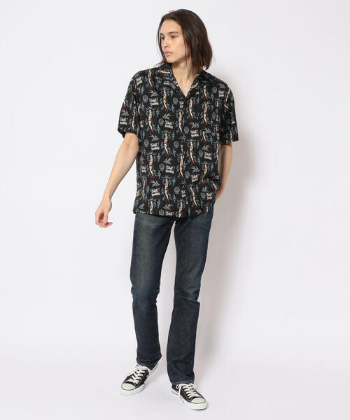 schott（ショット）の「PINUP SWALLOW HAWAIIAN SHIRT/ピンナップ スワロー ハワイアンシャツ（シャツ/ブラウス・メンズ・ブラック/ネイビー・X-LARGE/XX-LARGE/MEDIUM/LARGE）」の16枚目の写真