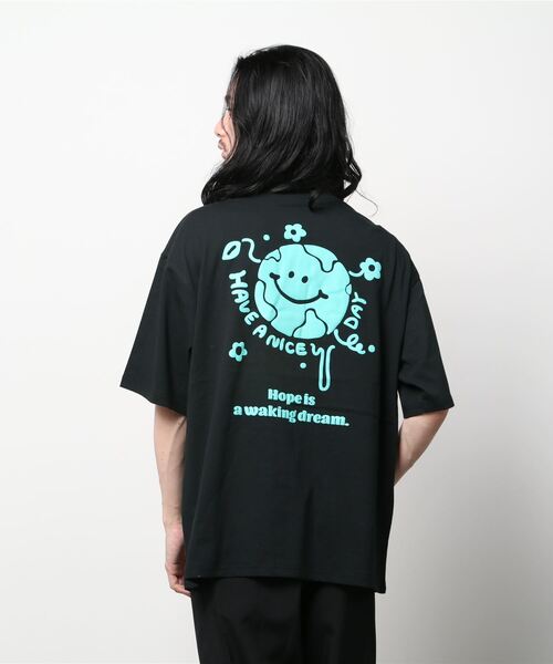 SITRY（シトリー）の「oversize foam print T-shirt/オーバーサイズ 発泡プリント　ラグランTシャツ（Tシャツ/カットソー・メンズ・ホワイト/ブラック/ブルー/グリーン/ホワイト系その他/ブラック系その他/グリーン系その他/ブルー系その他・M/L）」の16枚目の写真