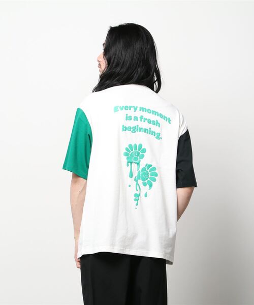 SITRY（シトリー）の「oversize foam print T-shirt/オーバーサイズ 発泡プリント　ラグランTシャツ（Tシャツ/カットソー・メンズ・ホワイト/ブラック/ブルー/グリーン/ホワイト系その他/ブラック系その他/グリーン系その他/ブルー系その他・M/L）」の13枚目の写真