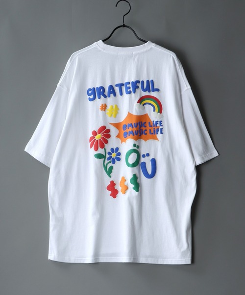 SITRY（シトリー）の「oversize foam print T-shirt/オーバーサイズ 発泡プリント　ラグランTシャツ（Tシャツ/カットソー・メンズ・ホワイト/ブラック/ブルー/グリーン/ホワイト系その他/ブラック系その他/グリーン系その他/ブルー系その他・M/L）」の3枚目の写真