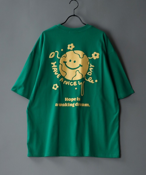 SITRY（シトリー）の「oversize foam print T-shirt/オーバーサイズ 発泡プリント　ラグランTシャツ（Tシャツ/カットソー・メンズ・ホワイト/ブラック/ブルー/グリーン/ホワイト系その他/ブラック系その他/グリーン系その他/ブルー系その他・M/L）」の5枚目の写真