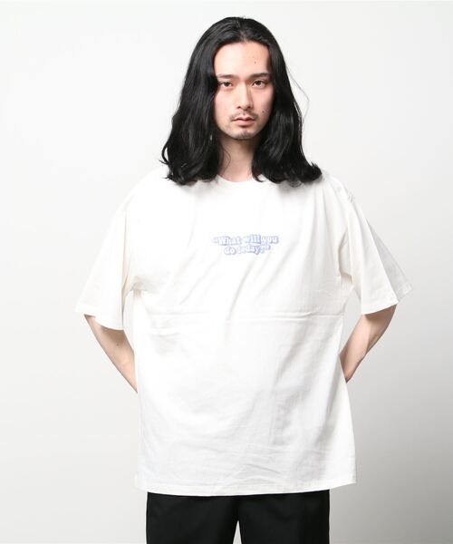 SITRY（シトリー）の「oversize foam print T-shirt/オーバーサイズ 発泡プリント　ラグランTシャツ（Tシャツ/カットソー・メンズ・ホワイト/ブラック/ブルー/グリーン/ホワイト系その他/ブラック系その他/グリーン系その他/ブルー系その他・M/L）」の20枚目の写真