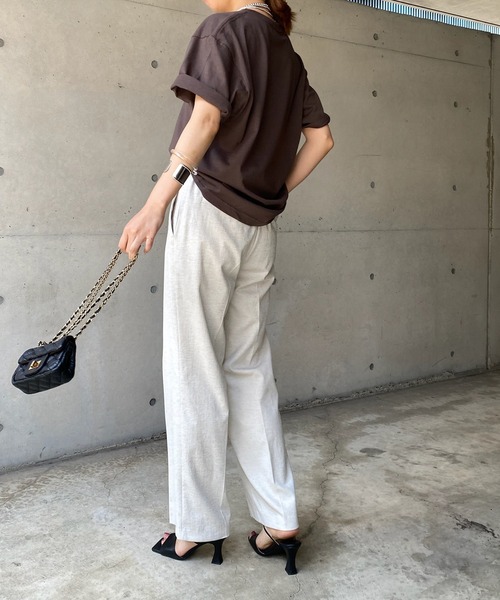 DouDou（ドゥドゥ）の「【WEB限定】Anew プリントTEE（Tシャツ/カットソー・レディース・チャコールグレー/オフホワイト/カーキ・FREE）」の5枚目の写真