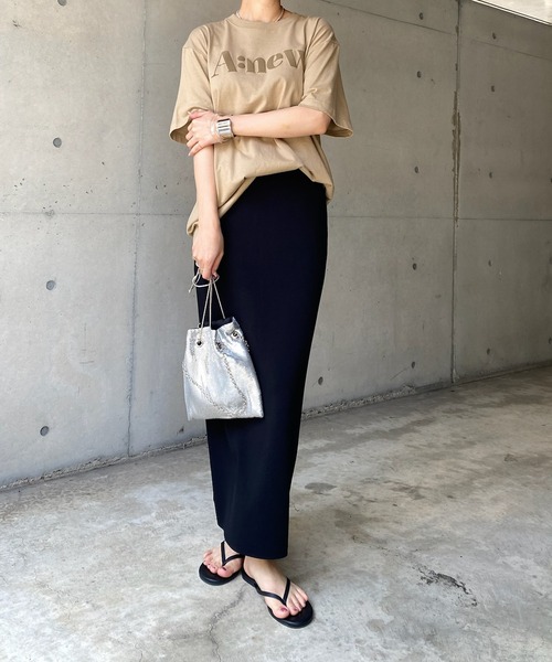 DouDou（ドゥドゥ）の「【WEB限定】Anew プリントTEE（Tシャツ/カットソー・レディース・チャコールグレー/オフホワイト/カーキ・FREE）」の6枚目の写真