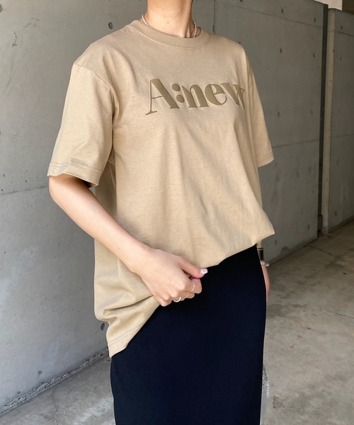 DouDou（ドゥドゥ）の「【WEB限定】Anew プリントTEE（Tシャツ/カットソー・レディース・チャコールグレー/オフホワイト/カーキ・FREE）」の11枚目の写真