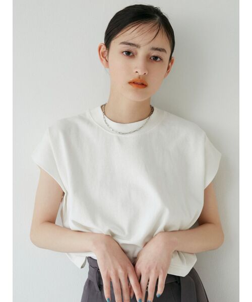 MURUA(ムルーア)の「ヘムタックタンクトップ(タンクトップ・レディース・ブラック/モカ/ホワイト/ダークグリーン/ベージュ・FREE)」の1枚目の写真