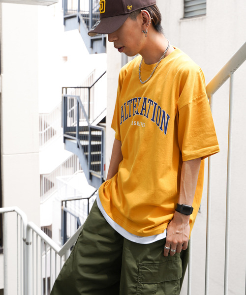VENCEEXCHANGE(ヴァンスエクスチェンジ)の「アクセ付きプリントTシャツアンサンブル(Tシャツ/カットソー・メンズ・ネイビー/オフホワイト/イエロー・M/L)」の13枚目の写真