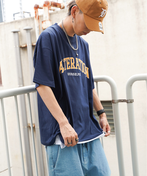 VENCEEXCHANGE(ヴァンスエクスチェンジ)の「アクセ付きプリントTシャツアンサンブル(Tシャツ/カットソー・メンズ・ネイビー/オフホワイト/イエロー・M/L)」の9枚目の写真