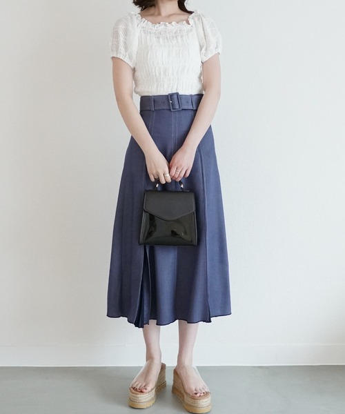Cheek(チーク)の「シャーリングコンパクトトップス(Tシャツ/カットソー・レディース・ミント/オフホワイト/アイボリー/ブラック・MEDIUM)」の13枚目の写真
