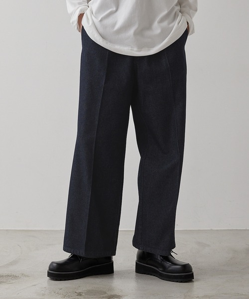 Center press slacks パンツ Center press straight wide slacks pants /setup/センター