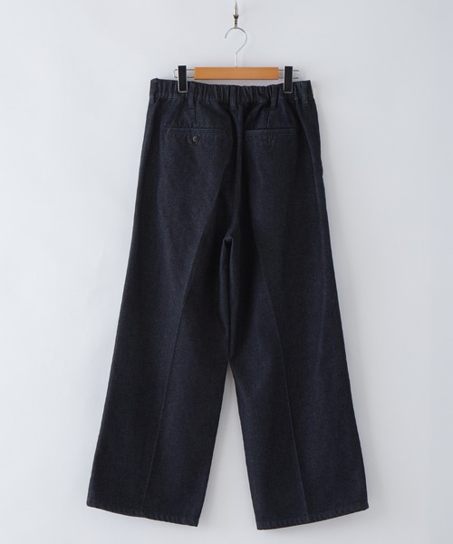 CLEL】Denim Tuck Wide Center Press Slacks /デニム タック