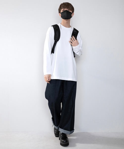 CLEL】Denim Tuck Wide Center Press Slacks /デニム タック