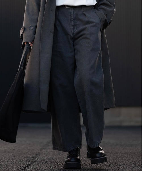 CLEL（クレイル）の「【CLEL】Denim Tuck Wide Center Press