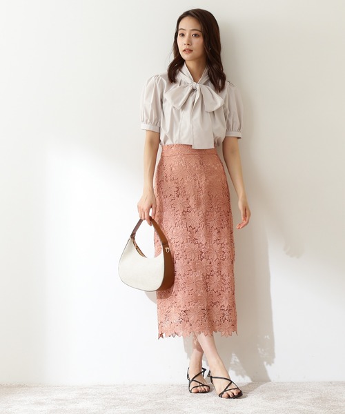 N.(N. Natural Beauty Basic)(エヌエヌナチュラルビューティーベーシック)の「◆リボンタイブラウス(シャツ/ブラウス・レディース・ライトグレー/ダークグレー/イエロー・MEDIUM)」の6枚目の写真