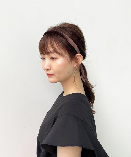 OPAQUE.CLIP（オペークドットクリップ）の「◆ベロアリボンカチューシャ（その他ヘアアクセサリー・レディース・ブラック/ダークブラウン/オリーブ・00）」の7枚目の写真