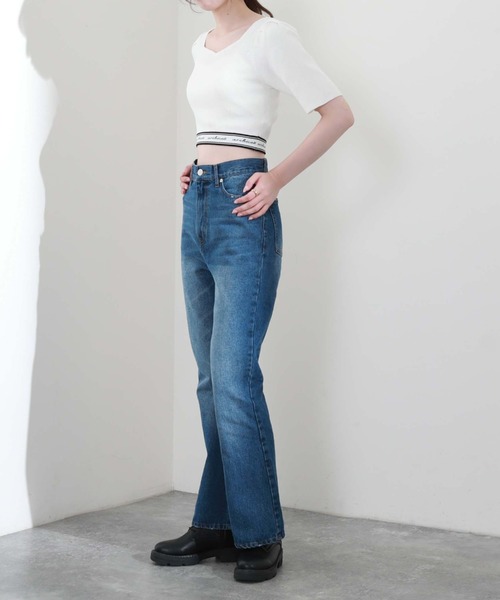 archives（アルシーヴ）の「裾ＪＱロゴリブニット（ニット/セーター・レディース・ブラック/アイボリー/ホワイト×ブラック/ピンクベージュ・MEDIUM）」の7枚目の写真