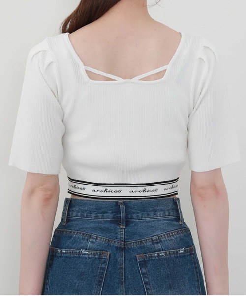 archives（アルシーヴ）の「裾ＪＱロゴリブニット（ニット/セーター・レディース・ブラック/アイボリー/ホワイト×ブラック/ピンクベージュ・MEDIUM）」の16枚目の写真