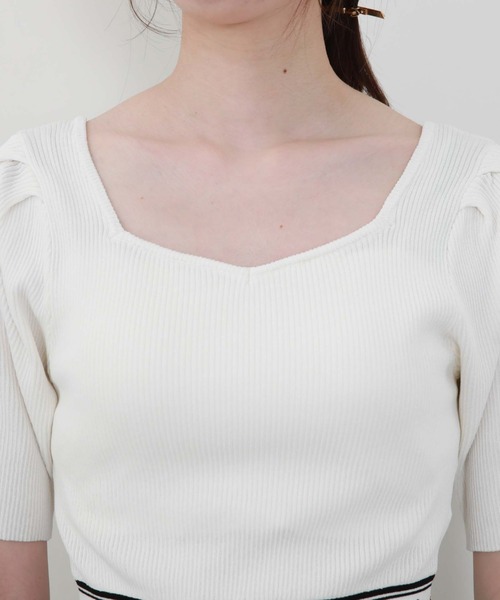 archives（アルシーヴ）の「裾ＪＱロゴリブニット（ニット/セーター・レディース・ブラック/アイボリー/ホワイト×ブラック/ピンクベージュ・MEDIUM）」の17枚目の写真