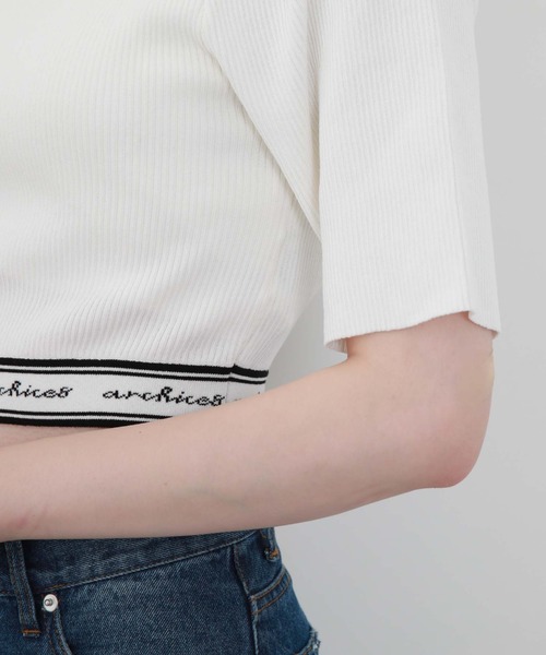 archives（アルシーヴ）の「裾ＪＱロゴリブニット（ニット/セーター・レディース・ブラック/アイボリー/ホワイト×ブラック/ピンクベージュ・MEDIUM）」の18枚目の写真