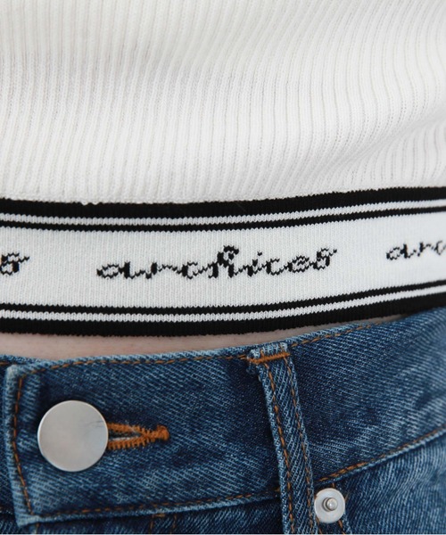 archives（アルシーヴ）の「裾ＪＱロゴリブニット（ニット/セーター・レディース・ブラック/アイボリー/ホワイト×ブラック/ピンクベージュ・MEDIUM）」の20枚目の写真