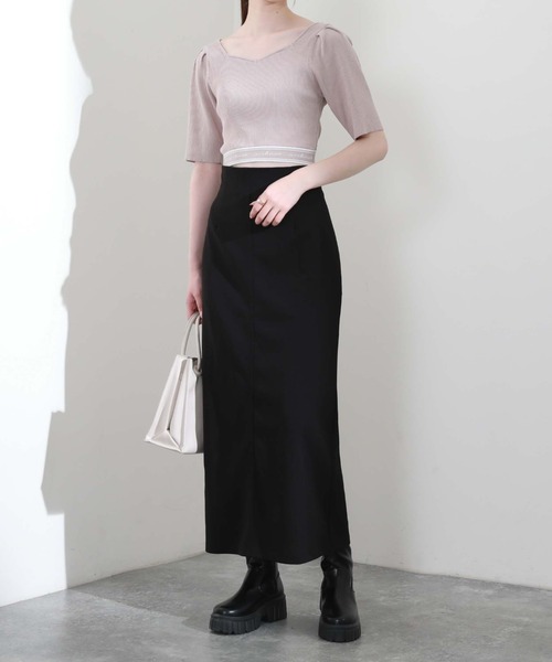 archives（アルシーヴ）の「裾ＪＱロゴリブニット（ニット/セーター・レディース・ブラック/アイボリー/ホワイト×ブラック/ピンクベージュ・MEDIUM）」の12枚目の写真