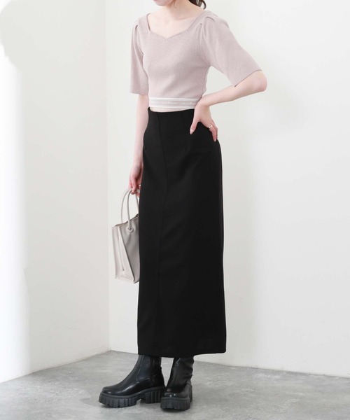 archives（アルシーヴ）の「裾ＪＱロゴリブニット（ニット/セーター・レディース・ブラック/アイボリー/ホワイト×ブラック/ピンクベージュ・MEDIUM）」の13枚目の写真