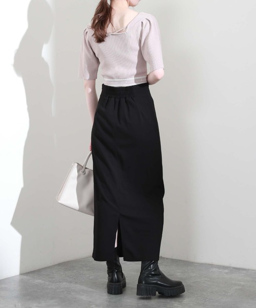 archives（アルシーヴ）の「裾ＪＱロゴリブニット（ニット/セーター・レディース・ブラック/アイボリー/ホワイト×ブラック/ピンクベージュ・MEDIUM）」の14枚目の写真