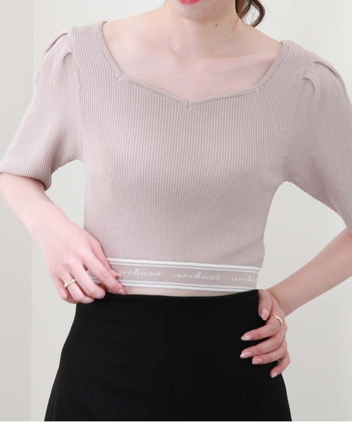 archives（アルシーヴ）の「裾ＪＱロゴリブニット（ニット/セーター・レディース・ブラック/アイボリー/ホワイト×ブラック/ピンクベージュ・MEDIUM）」の8枚目の写真