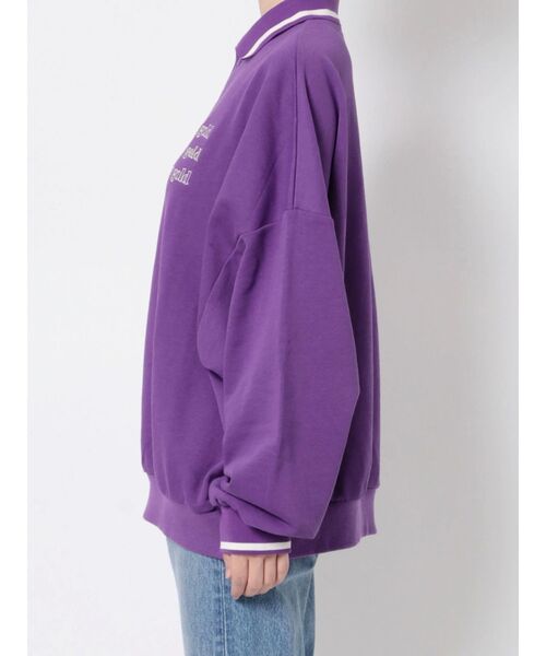 jouetie（ジュエティ）の「ルーズポロカラープルオーバー（ポロシャツ・レディース・ブラック/レッド/パープル・MEDIUM）」の9枚目の写真