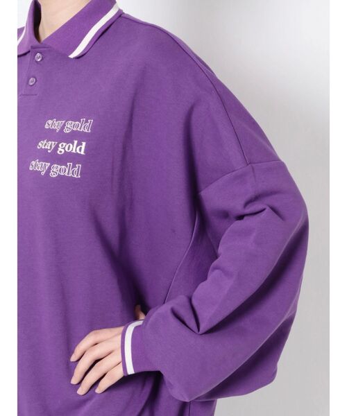 jouetie（ジュエティ）の「ルーズポロカラープルオーバー（ポロシャツ・レディース・ブラック/レッド/パープル・MEDIUM）」の12枚目の写真