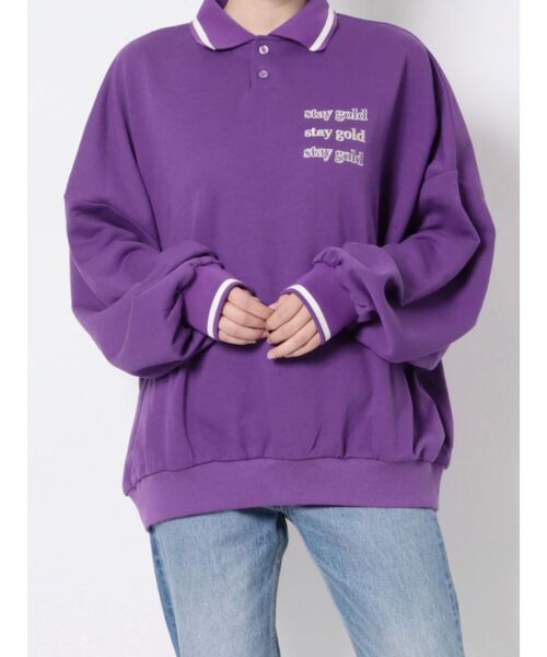 jouetie（ジュエティ）の「ルーズポロカラープルオーバー（ポロシャツ・レディース・ブラック/レッド/パープル・MEDIUM）」の20枚目の写真