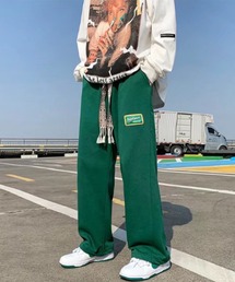 腰ひもワンポイントストレートパンツ