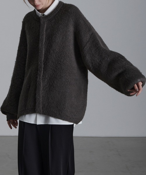 Loose/ルース(ルース)の「モヘアタッチ シャギーオーバーカーディガン(カーディガン/ボレロ・メンズ・ブラック/エメラルド/グレー系/チャコールグレー/ダークグリーン・S/M/L)」の21枚目の写真