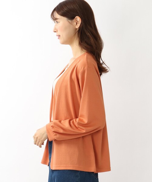 DRESKIP(ドレスキップ)の「◆透かしボーダー トッパーカーディガン(カーディガン/ボレロ・レディース・ブラック/ベージュ/オレンジ/ブルー・02/03)」の14枚目の写真