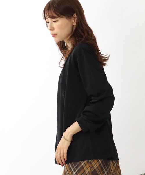 DRESKIP(ドレスキップ)の「◆透かしボーダー トッパーカーディガン(カーディガン/ボレロ・レディース・ブラック/ベージュ/オレンジ/ブルー・02/03)」の20枚目の写真