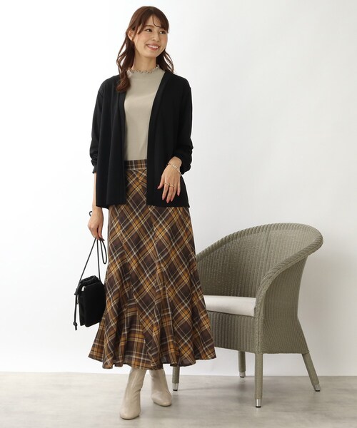 DRESKIP(ドレスキップ)の「◆透かしボーダー トッパーカーディガン(カーディガン/ボレロ・レディース・ブラック/ベージュ/オレンジ/ブルー・02/03)」の16枚目の写真