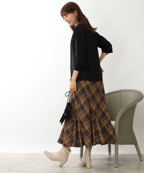 DRESKIP(ドレスキップ)の「◆透かしボーダー トッパーカーディガン(カーディガン/ボレロ・レディース・ブラック/ベージュ/オレンジ/ブルー・02/03)」の12枚目の写真