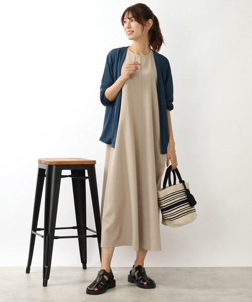 DRESKIP(ドレスキップ)の「◆透かしボーダー トッパーカーディガン(カーディガン/ボレロ・レディース・ブラック/ベージュ/オレンジ/ブルー・02/03)」の8枚目の写真