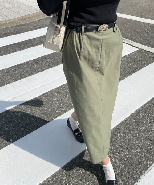 StyleSea（スタイルシー）の「前後2WAYスリットタイトロングスカート（スカート・レディース・ブラック/パープル/カーキ/グレイッシュベージュ・FREE）」の3枚目の写真