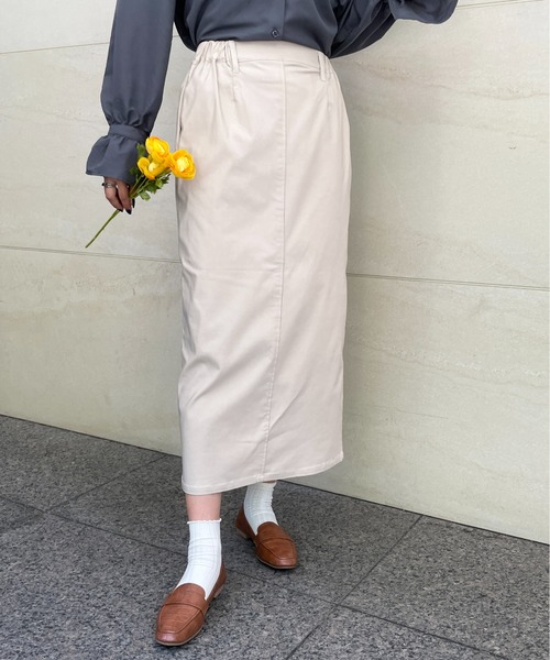 StyleSea（スタイルシー）の「前後2WAYスリットタイトロングスカート（スカート・レディース・ブラック/パープル/カーキ/グレイッシュベージュ・FREE）」の16枚目の写真