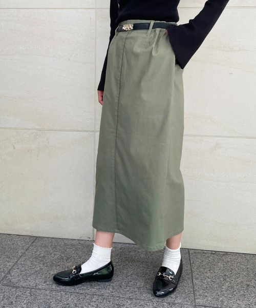 StyleSea（スタイルシー）の「前後2WAYスリットタイトロングスカート（スカート・レディース・ブラック/パープル/カーキ/グレイッシュベージュ・FREE）」の5枚目の写真