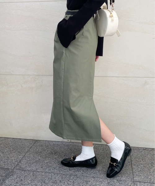 StyleSea（スタイルシー）の「前後2WAYスリットタイトロングスカート（スカート・レディース・ブラック/パープル/カーキ/グレイッシュベージュ・FREE）」の8枚目の写真