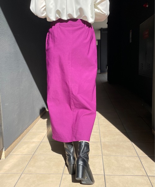 StyleSea（スタイルシー）の「前後2WAYスリットタイトロングスカート（スカート・レディース・ブラック/パープル/カーキ/グレイッシュベージュ・FREE）」の11枚目の写真