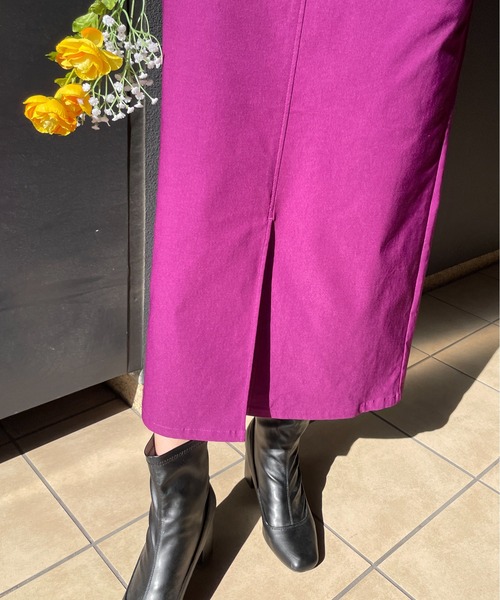 StyleSea（スタイルシー）の「前後2WAYスリットタイトロングスカート（スカート・レディース・ブラック/パープル/カーキ/グレイッシュベージュ・FREE）」の9枚目の写真