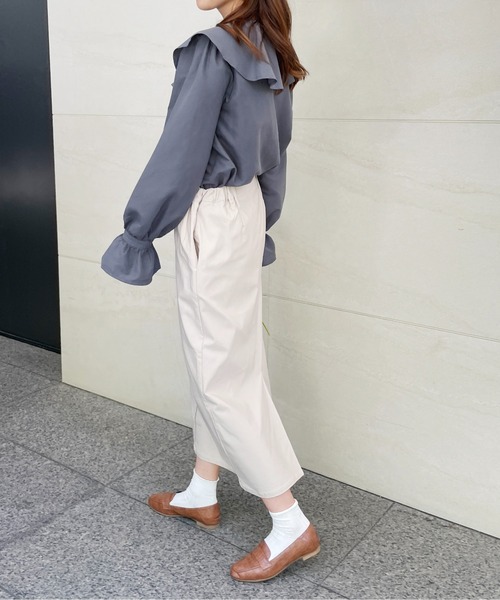 StyleSea（スタイルシー）の「前後2WAYスリットタイトロングスカート（スカート・レディース・ブラック/パープル/カーキ/グレイッシュベージュ・FREE）」の21枚目の写真