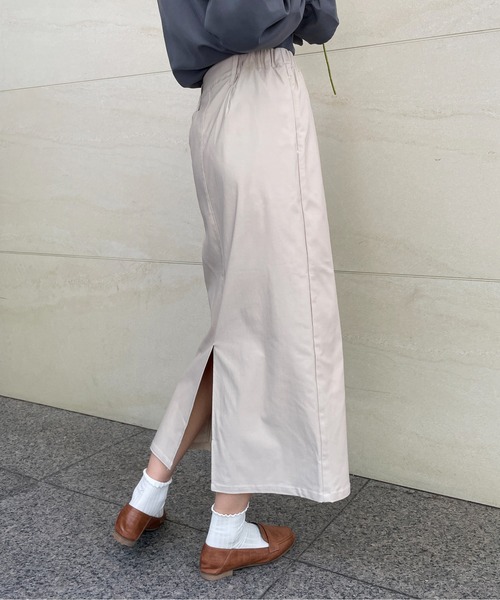 StyleSea（スタイルシー）の「前後2WAYスリットタイトロングスカート（スカート・レディース・ブラック/パープル/カーキ/グレイッシュベージュ・FREE）」の22枚目の写真