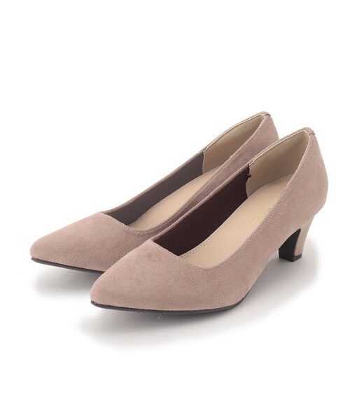 SHOO・LA・RUE(シューラルー)の「◆【消臭/耐滑】ヒールが太めで安定感あり!ポインテッド パンプス(パンプス・レディース・ピンク系/ブラック/サンドベージュ・35/45/25)」の3枚目の写真